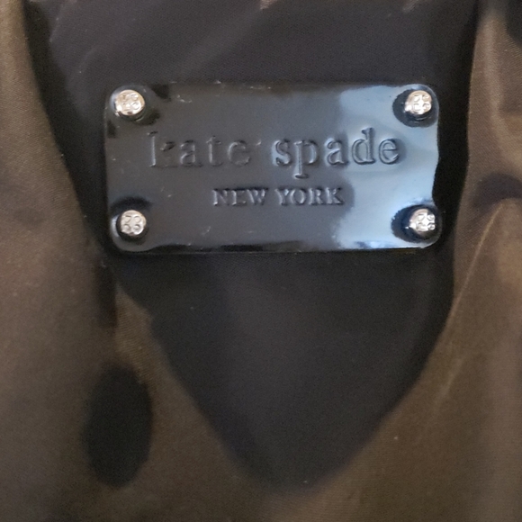 KATE SPADE black puffer tote with polka dot lining - Picture 4 of 10